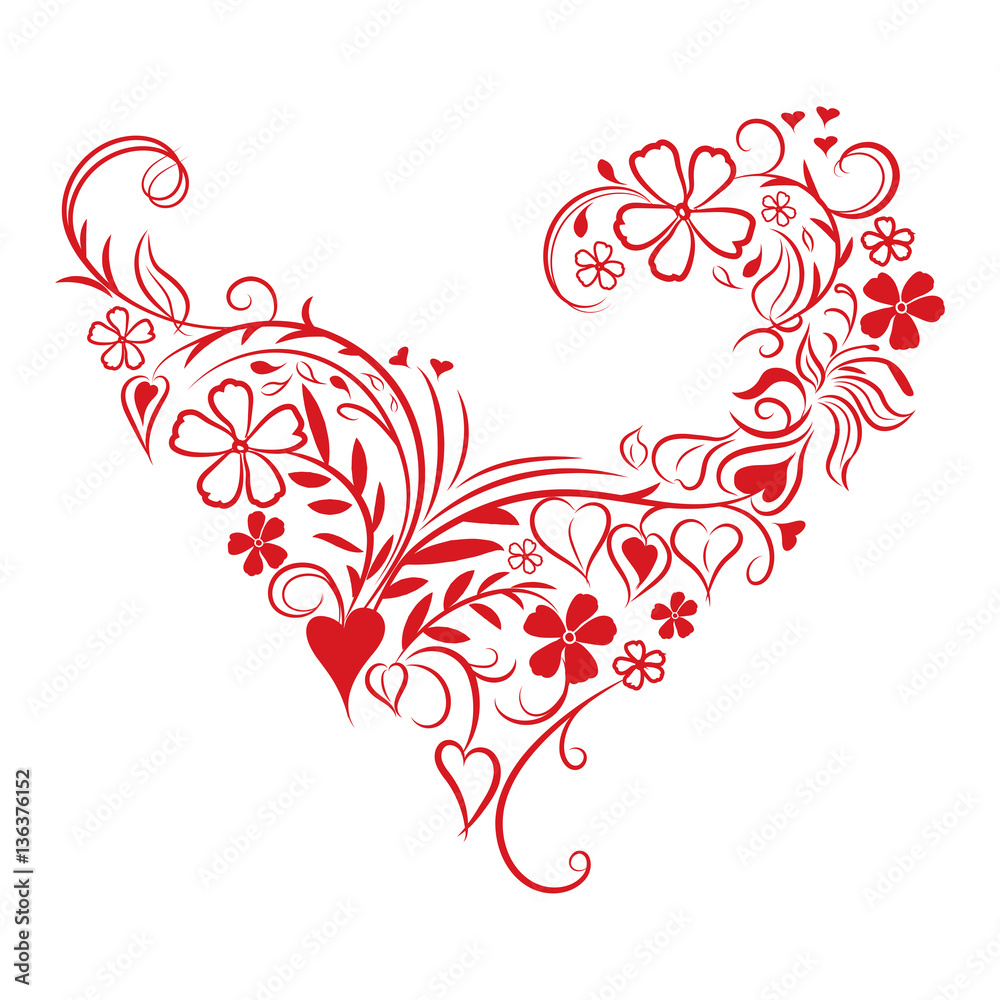 graphic design editable for your design, hand drawn floral pattern in heart shape. vector illustration. graphic design editable for your design, hand drawn floral pattern in heart shape. vector illustration.
