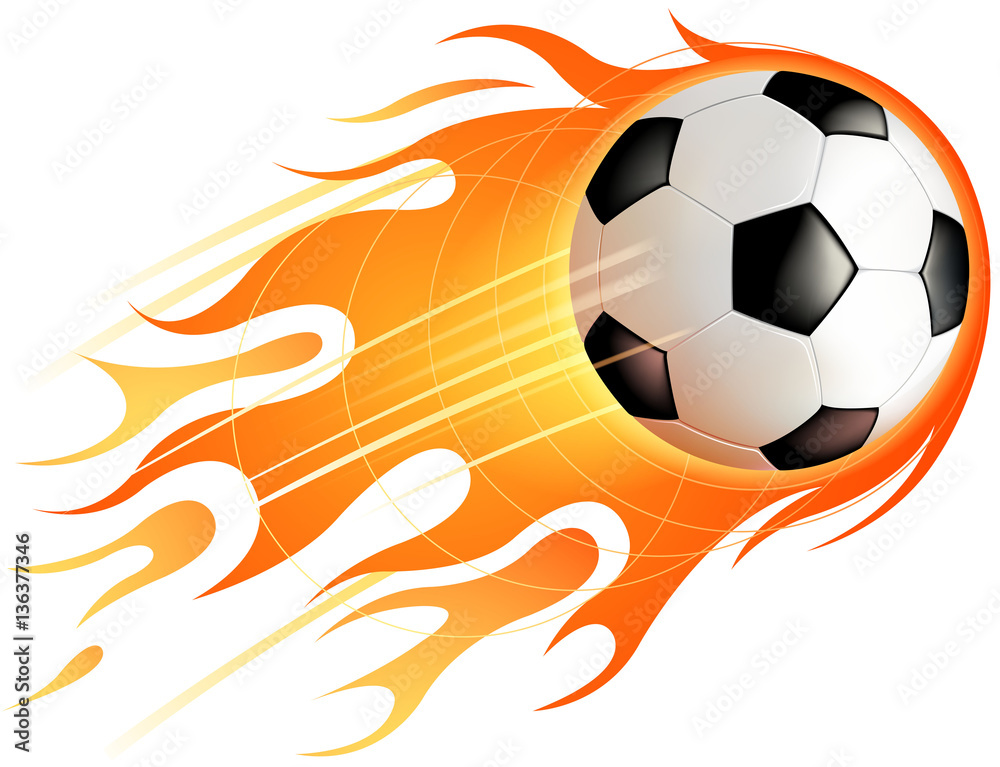 Fototapeta premium fire soccer ball