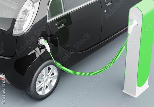 Automobile elettrica in carica ecologica photo