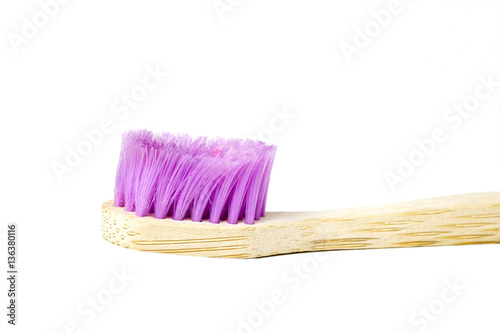 Used wooden toothbrush