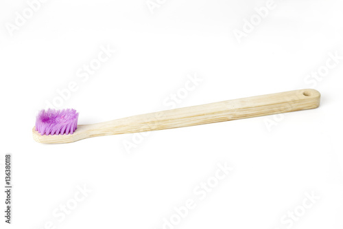 Used wooden toothbrush