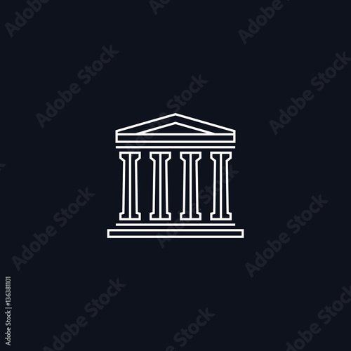 Line Symbol, Ancient greek building, Architecture concept, vector design element