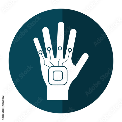 vr wi glove digital icon shadow vector illustration eps 10