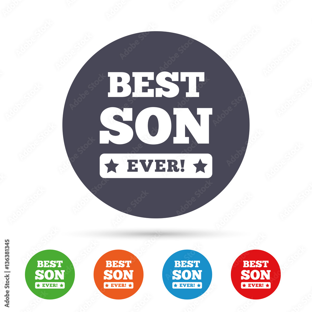 Best son ever sign icon. Award symbol. Best son ever sign icon. Award symbol.