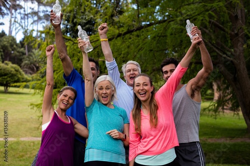 Group of people together in park