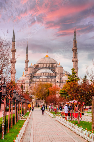 The Blue Mosque, (Sultanahmet Camii), Istanbul, Turkey. photo
