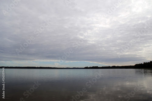 View of the lake in the evening time