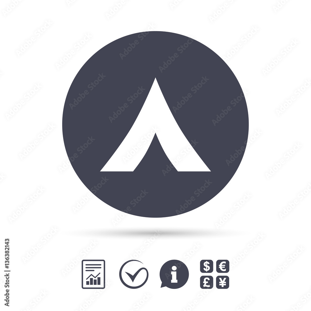 Tourist tent sign icon. Camping symbol.