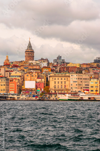 Panoramic view of Galata tower in Istanbul, Turkey © Olena Zn