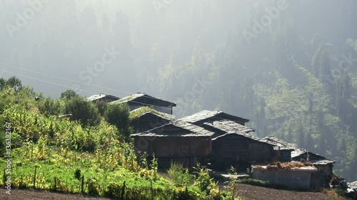 Roofs of the old village in the Himalayas photo