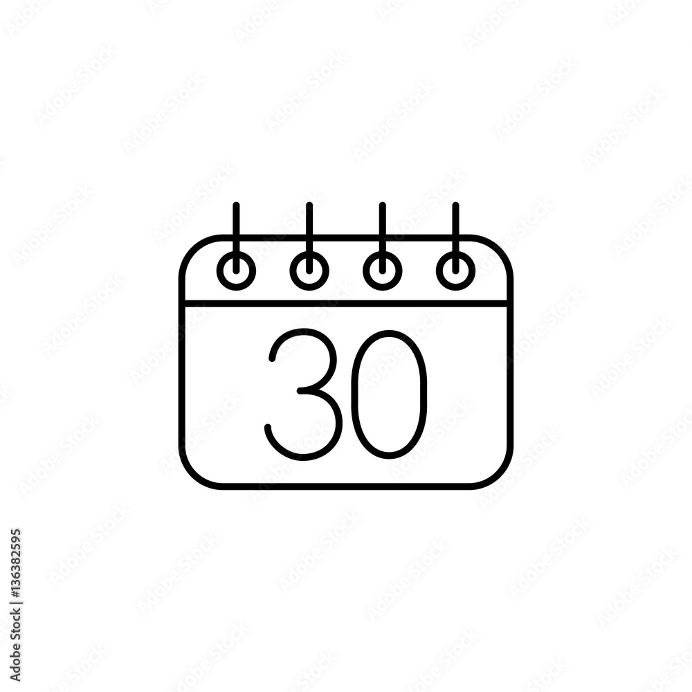 calendar sheet 30 date schedule appointment line icon calendar sheet 30 date schedule appointment line icon
