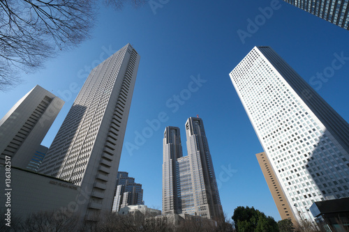 Buildings in Shinjuku, Tokyo, in the morning