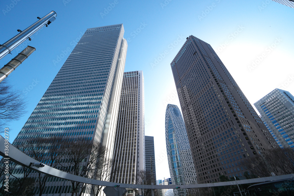 Buildings in Shinjuku, Tokyo, in the morning