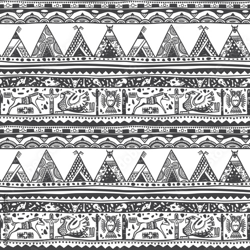 Native American Black and White Pattern