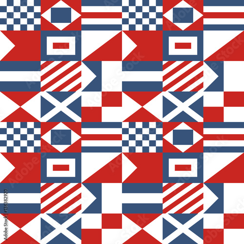 Nautical Seamless Pattern with International Maritime Signal Flags