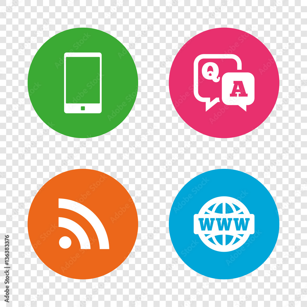 Question answer icon. Smartphone and chat bubble. Question answer icon. Smartphone and chat bubble.
