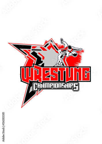 wrestling vector logo sport