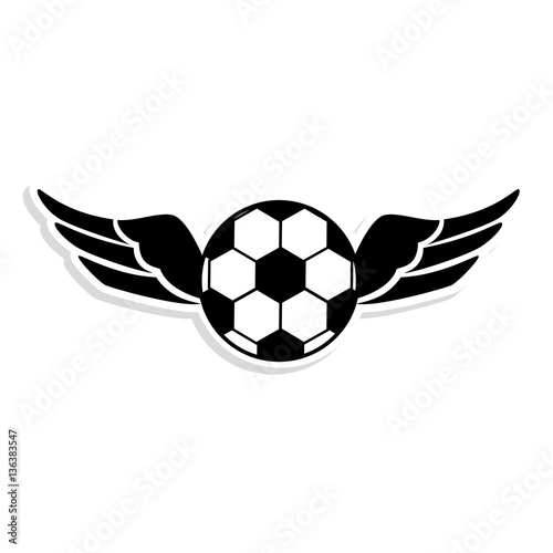 soccer balloon with wings vector illustration design