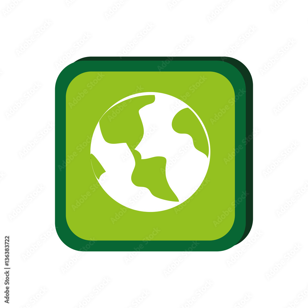 green frame with planet earth vector illustration green frame with planet earth vector illustration