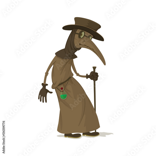 plague doctor in mask with a beak