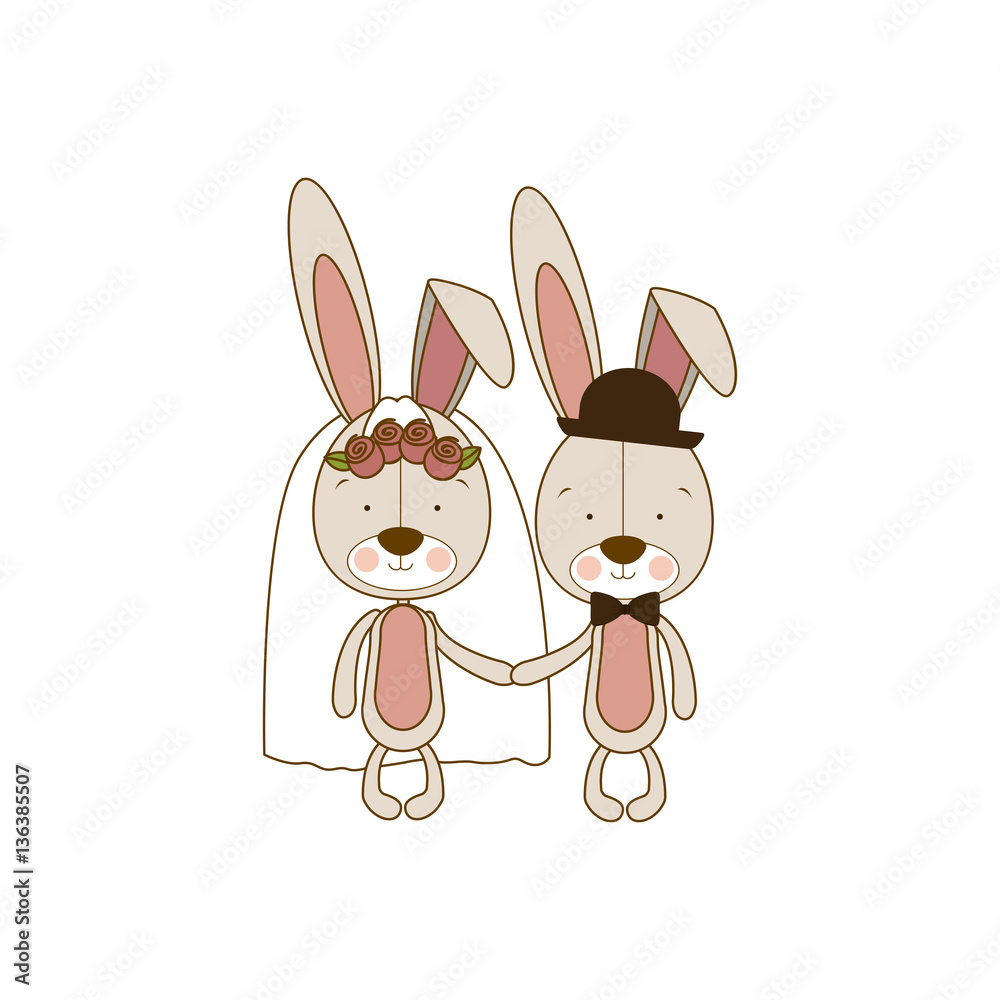 rabbits married icon image, vector illustration design rabbits married icon image, vector illustration design