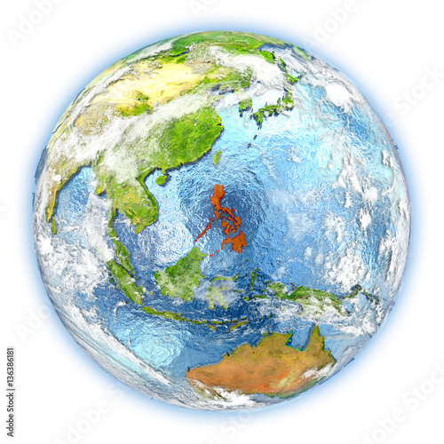 Philippines on Earth isolated