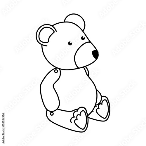 bear teddy baby toy icon vector illustration design