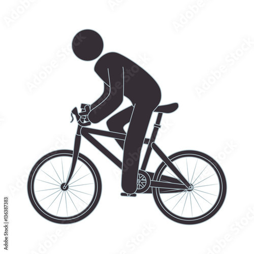 human figure riding bike vector illustration design © Gstudio