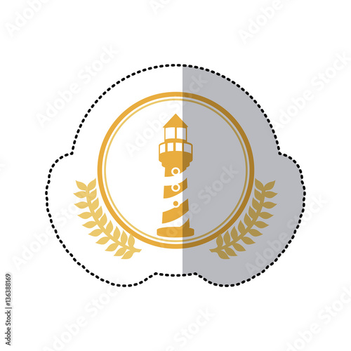 symbol orange lighthouse icon image, vector illustration