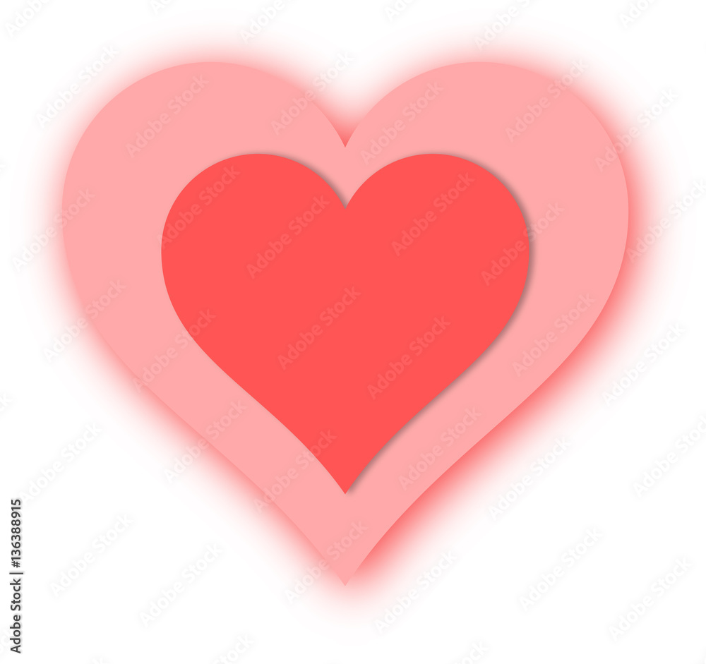 Warm Valentine's day love hearts