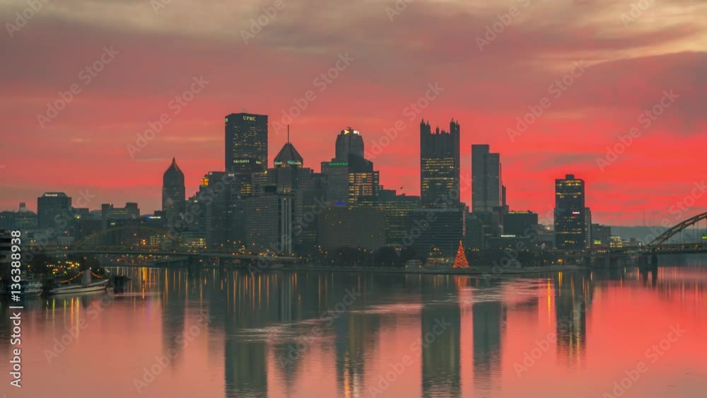 Pittsburgh, Pennsylvania Sunrise Timelapse Video from West End Bridge