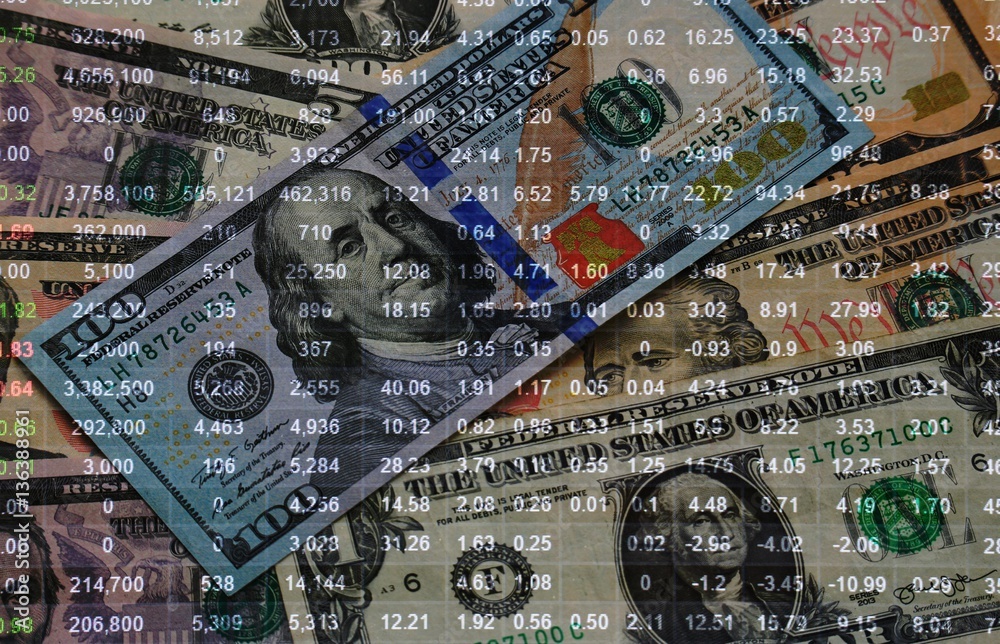 stock-market-price-list-and-money-cash-background-investment-finance