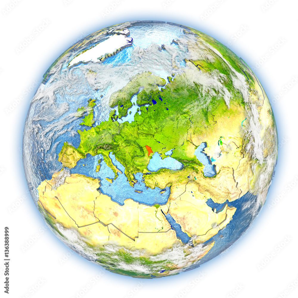 Moldova on Earth isolated