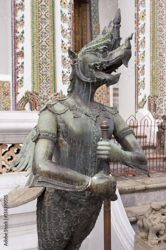 Statue of Rooster Warrior in Bangkok Thailand 