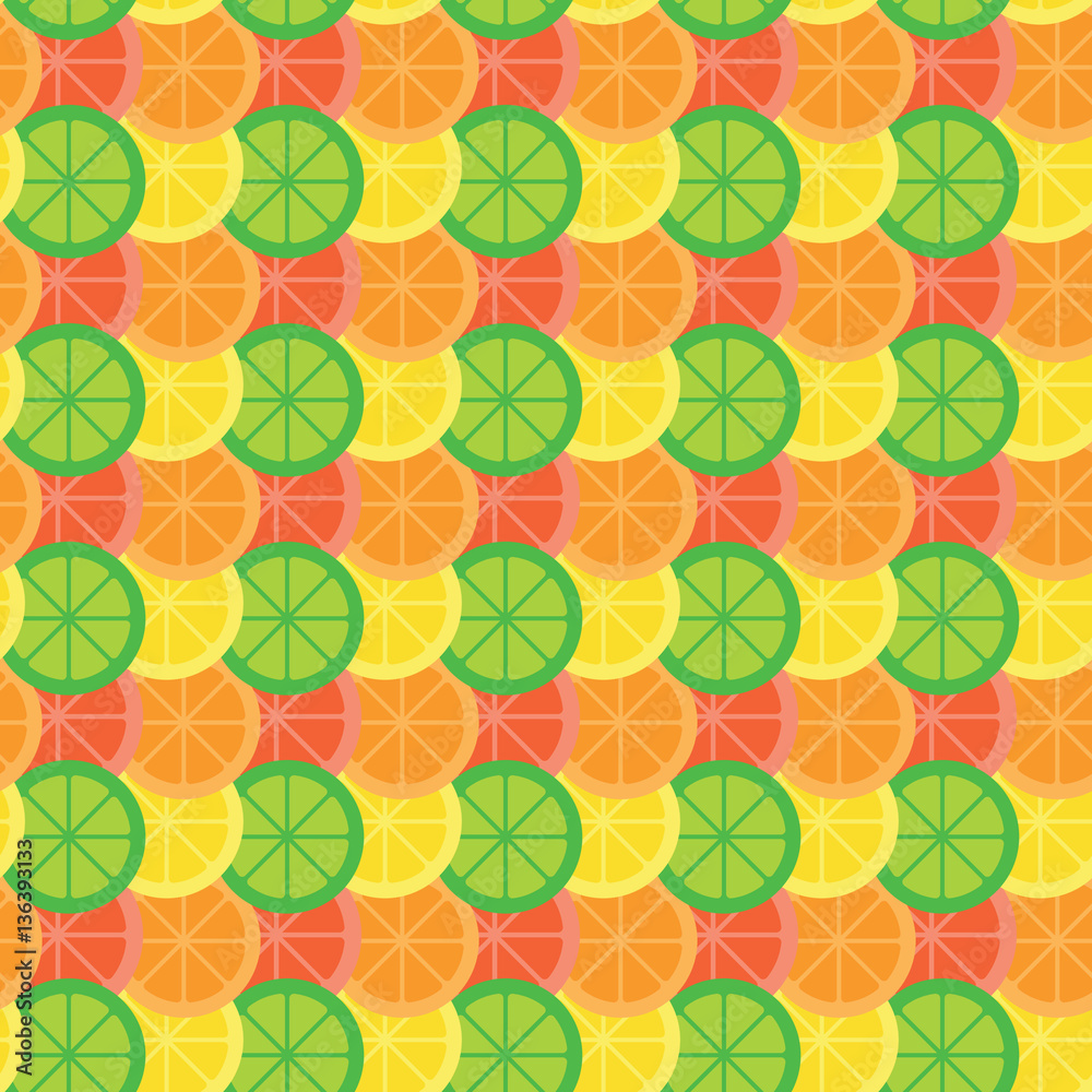 Pattern with citrus fruits