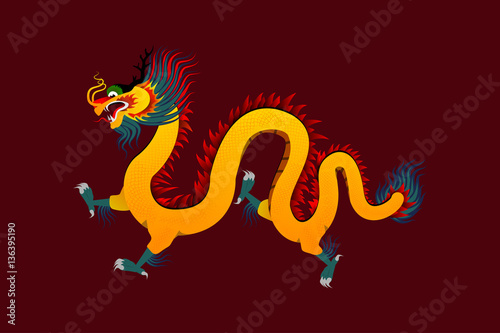 vector illustration Traditional Chinese dragon 