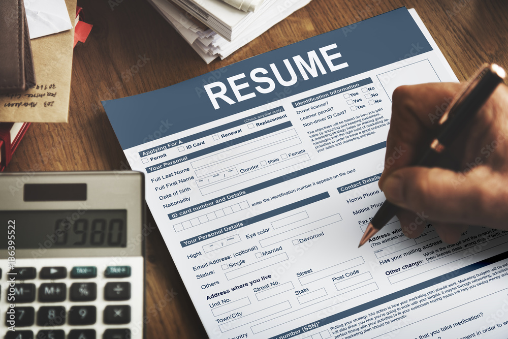 Resume Application Employment Form Concept Resume Application Employment Form Concept