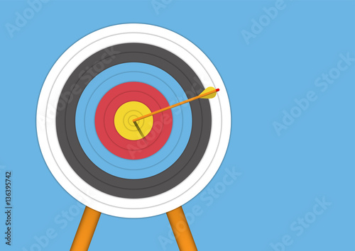 Archery Target with an Arrow Vector Illustrator