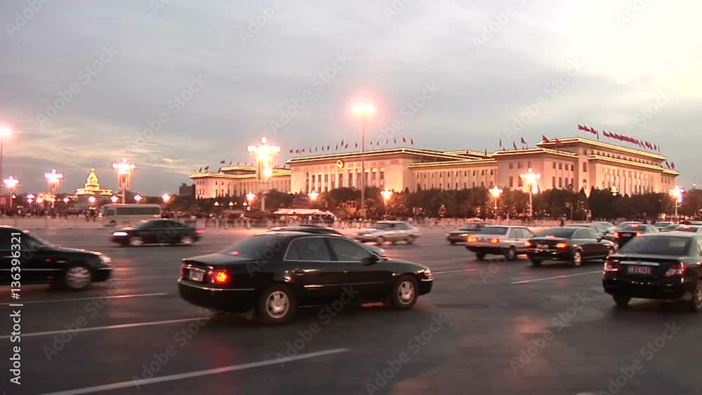 POV early Evening passing Tian'anmen Square POV early Evening passing Tian'anmen Square
