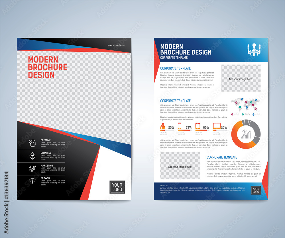 Obraz premium Business brochure, leaflet, flyer, annual report, cover design template vector background. layout A4 size. 
