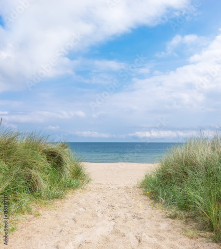 Entrance to the beach in Rugen island  Northern Germany