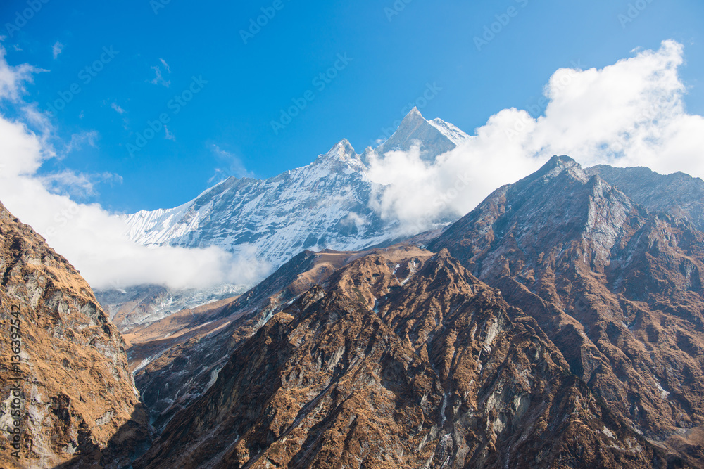 Machhapuchhre beautiful snow mountain in Annapurna sanctury