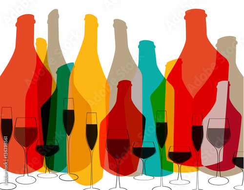 Alcoholic Bar Menu color vector