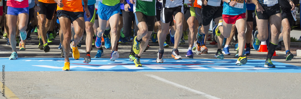Naklejka premium runners background start finish line