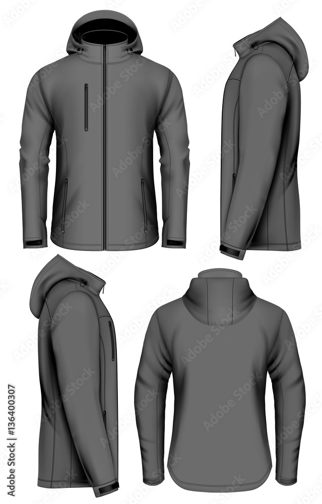 Men softshell jacket vector illustration Stock Vector | Adobe Stock