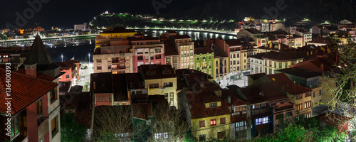 Night view of the city of Ribadesella