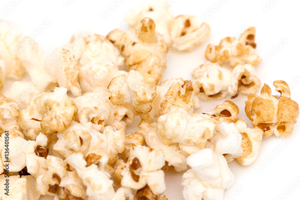 popcorn on a white background