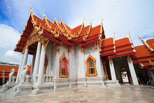Thai temple made of marbal photo