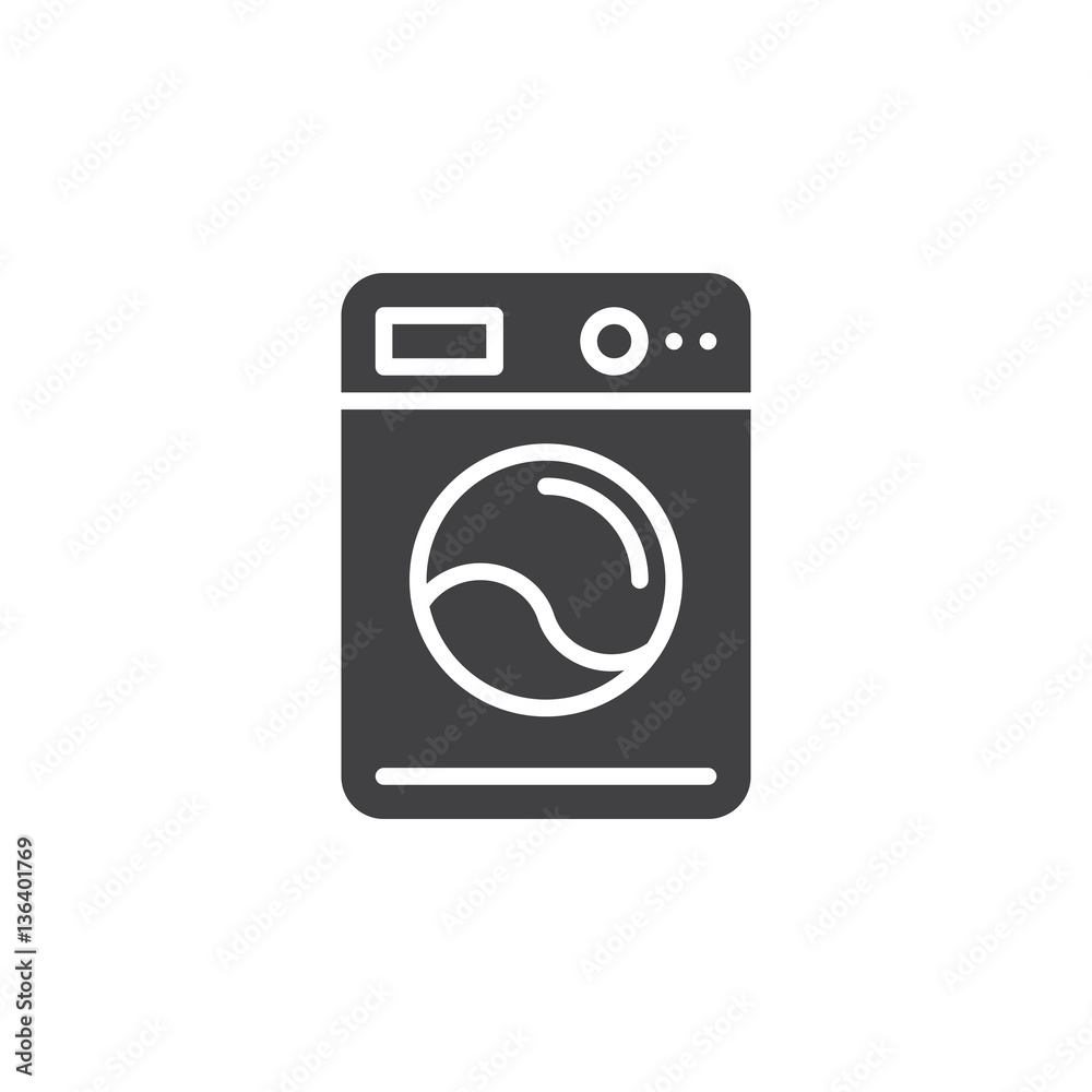 Washing machine icon vector, filled flat sign, solid pictogram isolated on white. Laundry symbol, logo illustration Washing machine icon vector, filled flat sign, solid pictogram isolated on white. Laundry symbol, logo illustration