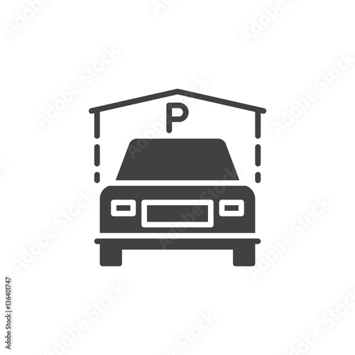 Indoor Guest Parking icon vector, filled flat sign, solid pictogram isolated on white. Symbol, logo illustration